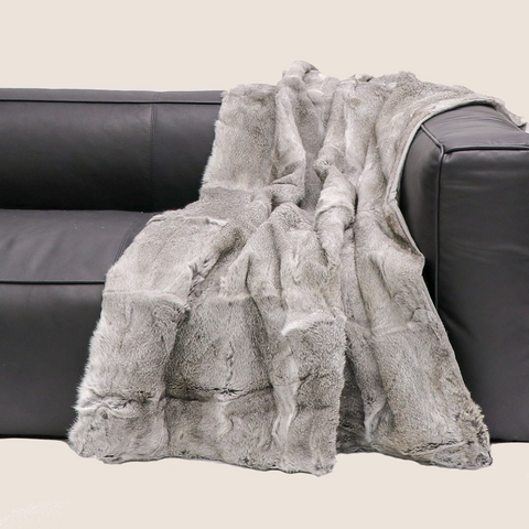 Kylie Throw in Rabbit Fur