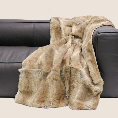 Kylie Throw in Rabbit Fur