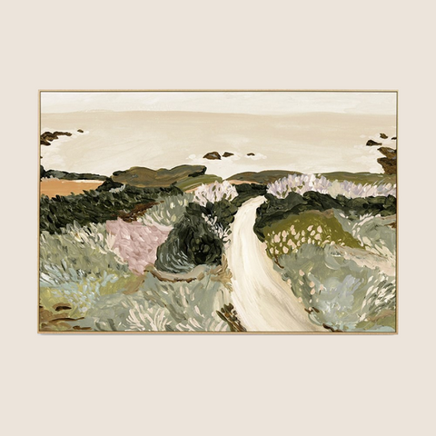 Seaside Spring Meadow Framed Canvas
