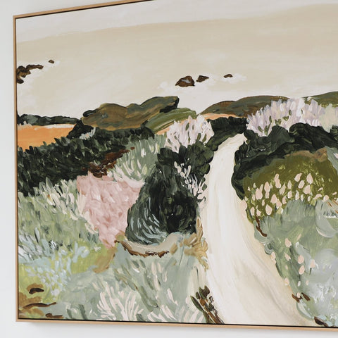 Seaside Spring Meadow Framed Canvas