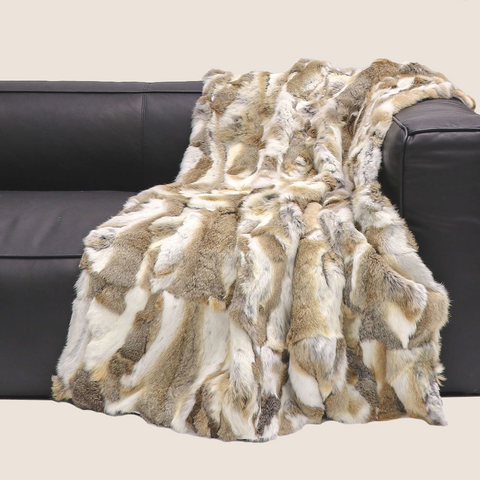 Kylie Throw in Rabbit Fur