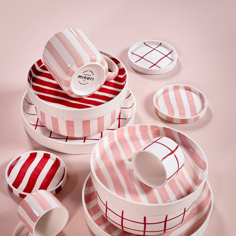 Espresso Set - Rose Stripes