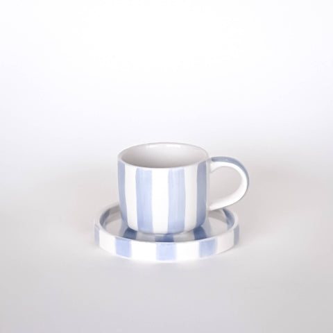 Espresso Powder Blue Stripes