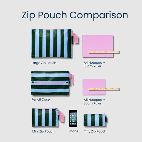 Large Zip Pouch – Multi Stripe