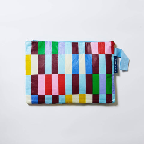 Large Zip Pouch – Multi Stripe
