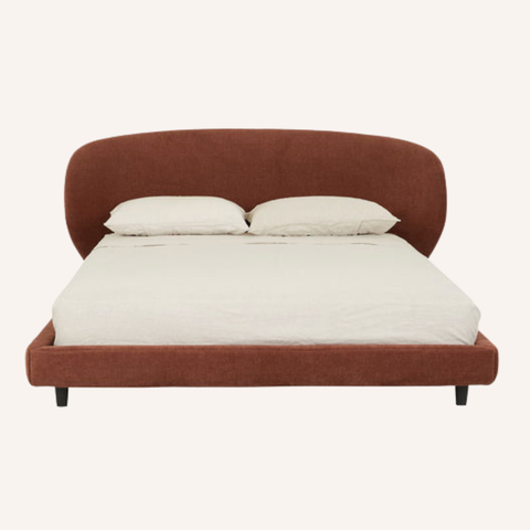 Mondo Bed in Rose boucle, alternate angle