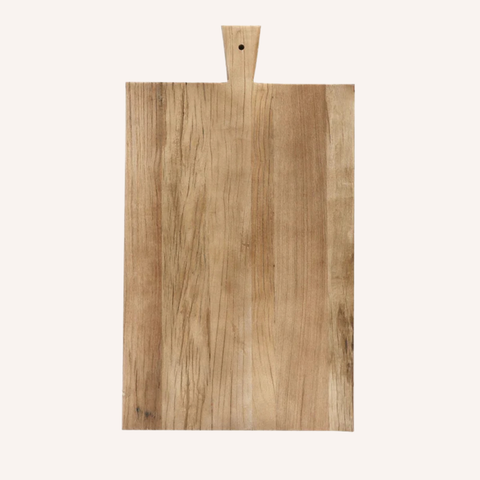 Artisan reclaimed elm serving board, full view — Curated Wānaka