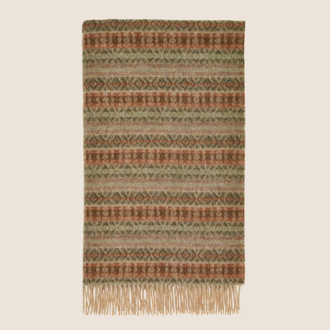 Ayr Sage NZ Wool Throw folded flat on white background