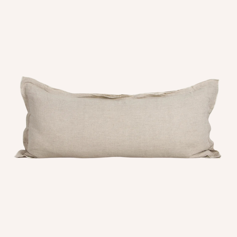 Linden Linen Lumbar Cushion in natural linen tone