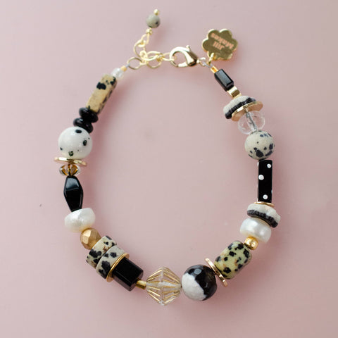 Beaded Bracelets in Black and White colourway