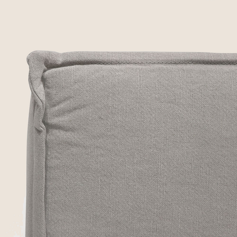 Close-up of cement upholstery texture on the Harry headboard