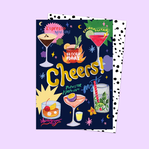 Cocktail Cheers Birthday Card
