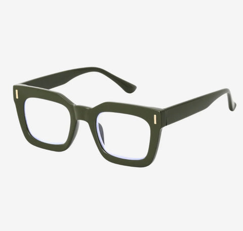 Contour Frame Readers in Olive, product shot