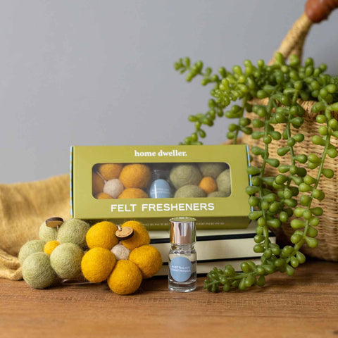 Felt flower freshener in Australian Countryside scent, handcrafted from New Zealand wool — Curated Wānaka