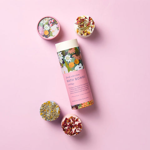 Floral Selection Bath Bomb Gift Tube packaging detail