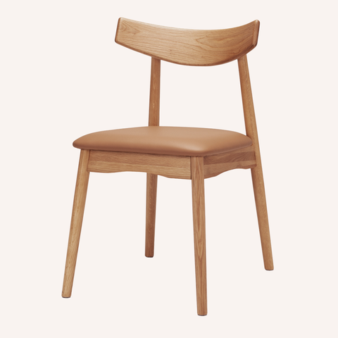Freddie dining chair oak frame detail
