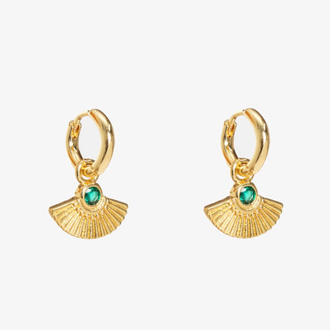 Gold Fan Huggie earring, product shot
