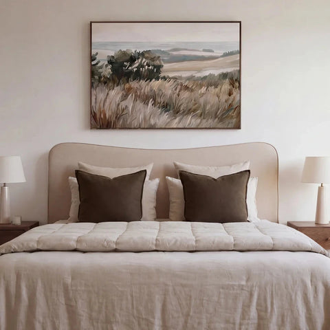Harley Headboard in Beige, styled bedroom