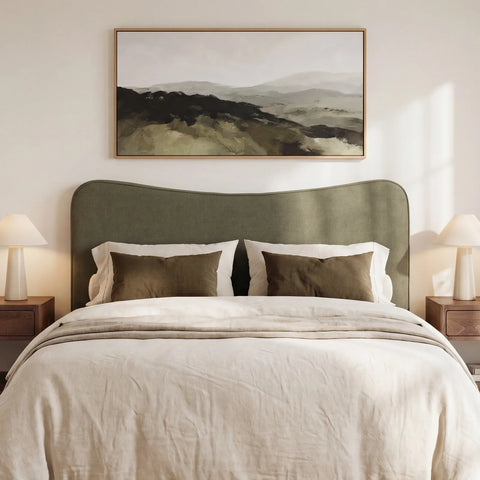 Harley Headboard in Herb, styled bedroom