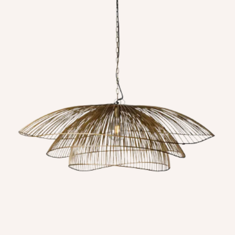 Havana Layered Pendant in antique brass and iron, layered silhouette