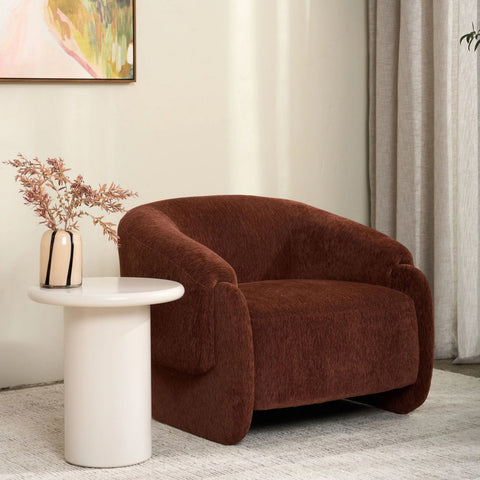 Haven Armchair in polyester upholstery, styled in a room