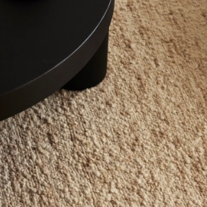 Henley Rug in ivory wool, chunky bouclé weave texture