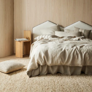 Henley Rug ivory, styled in a room setting