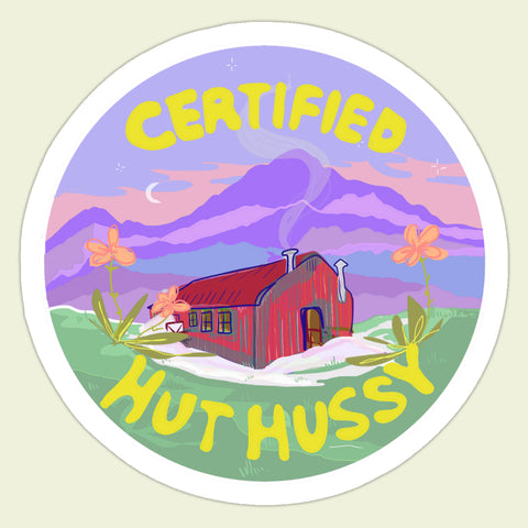 Hut Sticker, NZ backcountry hut vinyl sticker