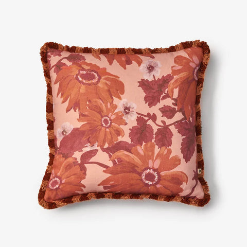 Marigold Rose Linen Cushion