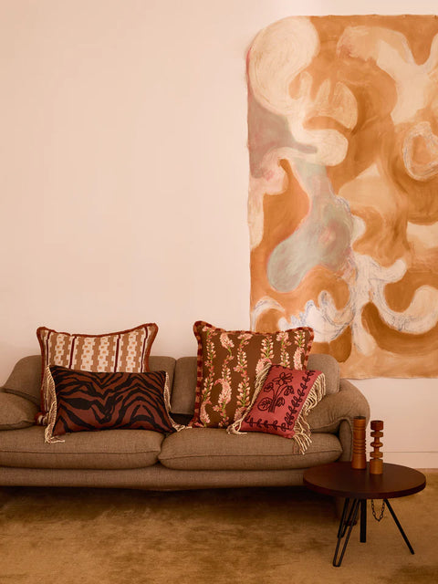 Bauhaus Tan Linen Cushion
