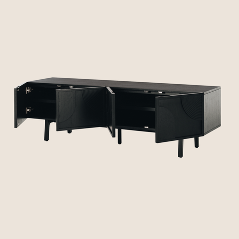 Modern Oak Ritual Tv Unit | Black + Natural