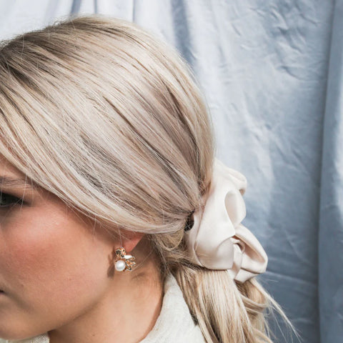 Ruched Pearl Earrings