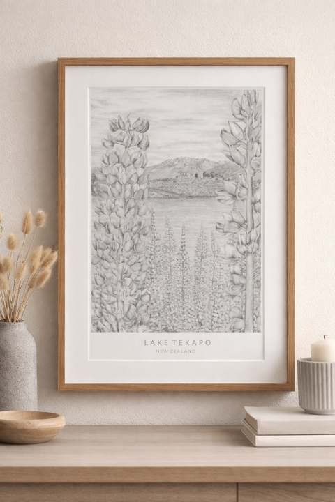 Lake Tekapo B & W Print