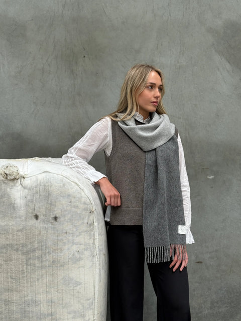 Mid Grey & Silver 100% Merino Scarf Regular price