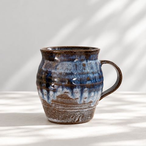 Deep Blue Belly Mug by John Kalb Pottery – handmade rounded ceramic mug in a deep blue glaze