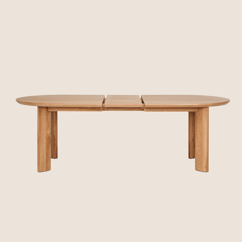 Johnny Extension dining table showing extended 240cm top, side view