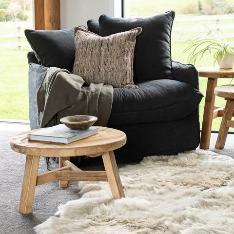 Katrina accent tables styled in a living room as a nesting set