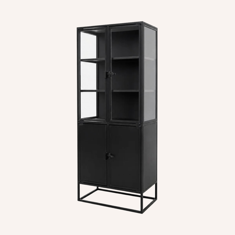 Kingston metal cabinet alternate angle showing slim elevated base