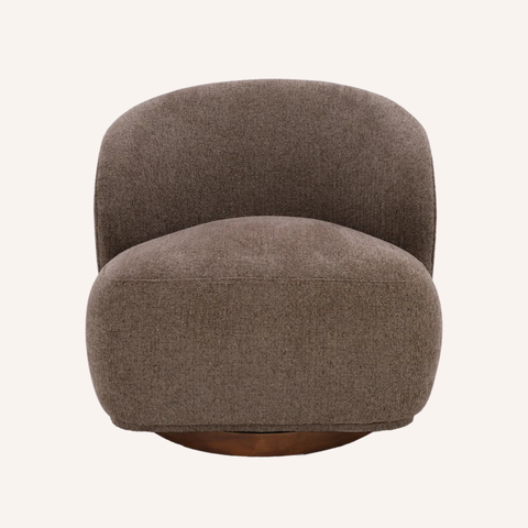 Koora Swivel Chair front view showing cocooning silhouette