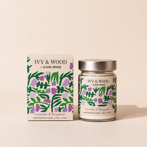 Lavender and Bergamot Soy Candle by Bloom x Claire Ritchie