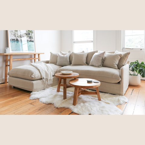 Lazy Days chaise sofa lifestyle shot showing full chaise configuration