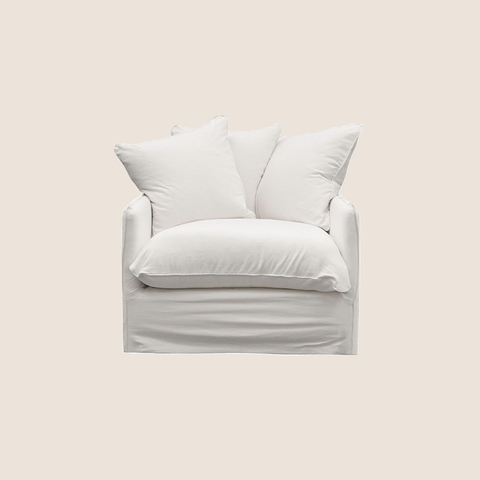 Lazy Days slipcover armchair in White, front view