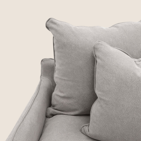 Lazy Days slipcover sofa 2 Seater in Cement, close up 