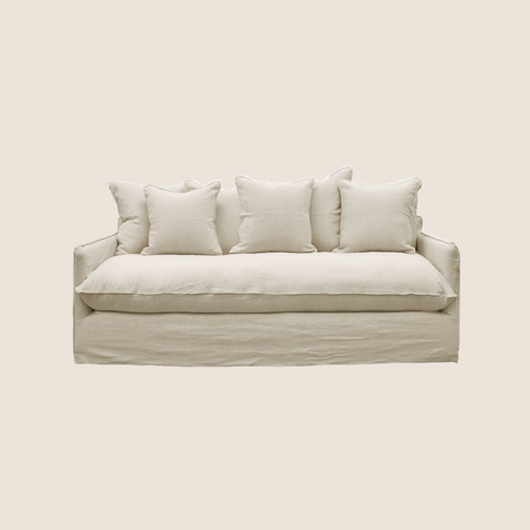 Lazy Days slipcover sofa 2 Seater in Oatmeal, front view