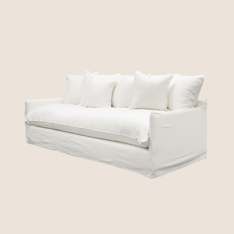 Lazy Days slipcover sofa 2 Seater in White, side view