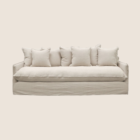Lazy Days slipcover sofa 3 Seater in Oatmeal, front view