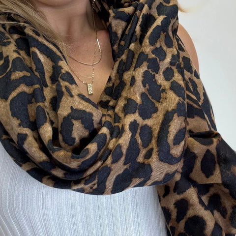 Leopard Print Scarf, styled