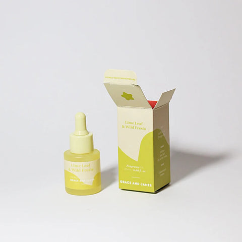 Lime Leaf & Fresia fragrance oil refill bottle with box