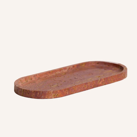Line Tray in Burnt Travertine
