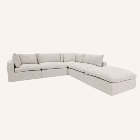 Linen 5 Piece Modular Sofa